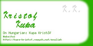 kristof kupa business card